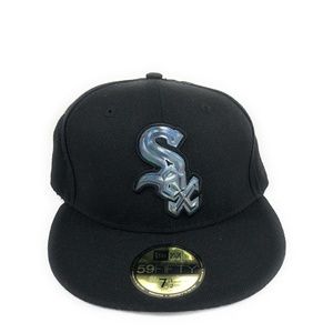 BRAND NEW WHITE SOX NEW ERA 59FIFTY SZ 7 1/2 BLACK